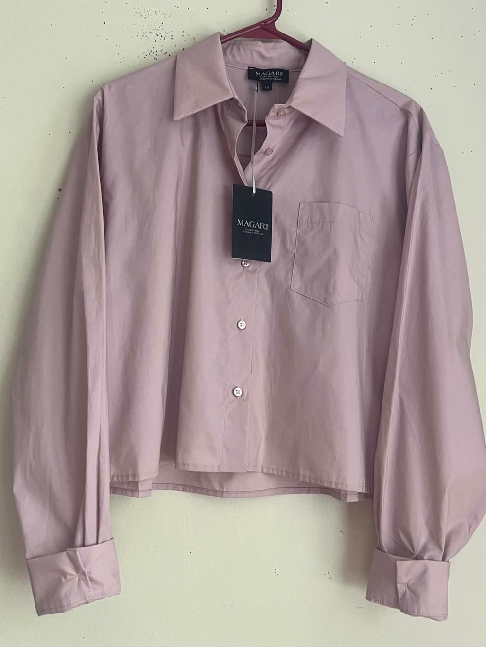Pale Pink Relaxed Button-Down Shirt Made in Italy